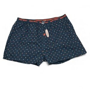 NWT Victoria's Secret Navy and Orange Polka Dot Boxers